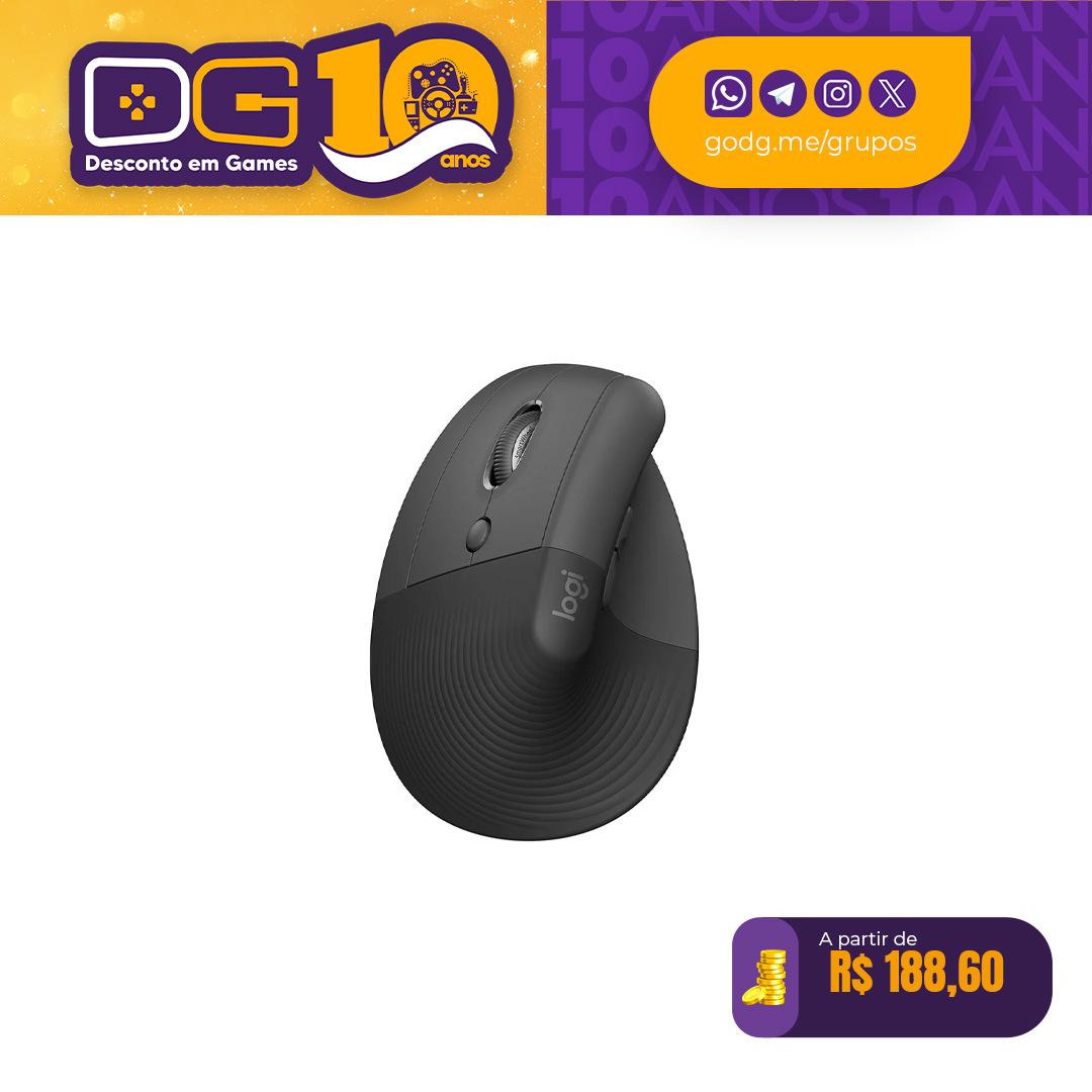 Mouse Sem Fio Logitech Lift Left para Canhotos