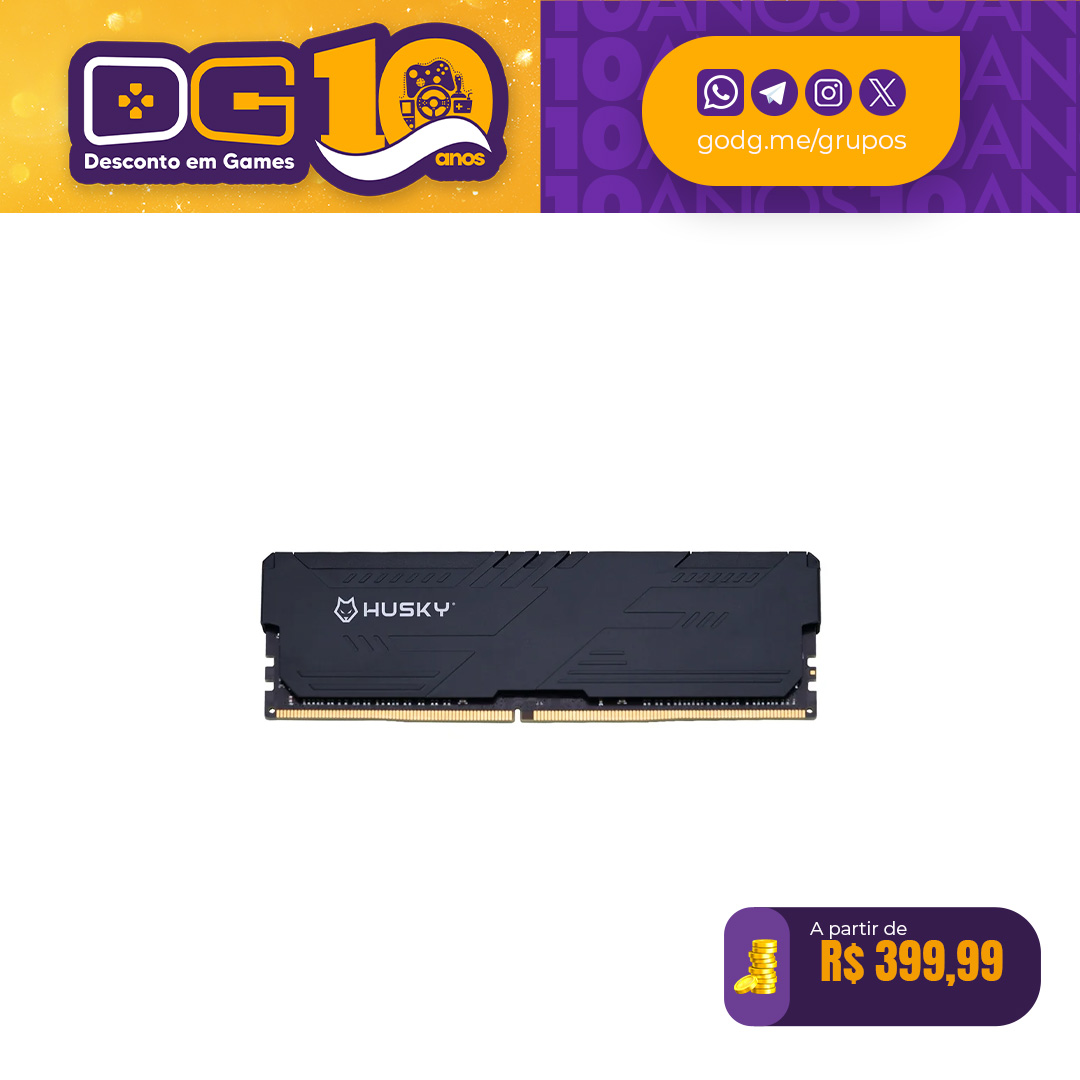 Memória RAM Husky Impulse, 16GB, 3200MHz, DDR4, CL22, Preto - HRM001163222PT