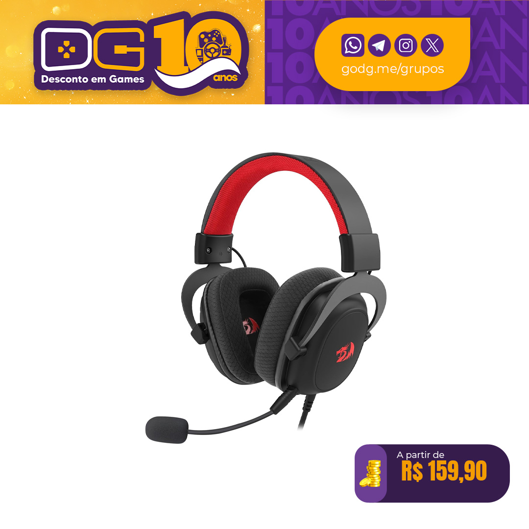 Headset Gamer Redragon Zeus Lite - Preto