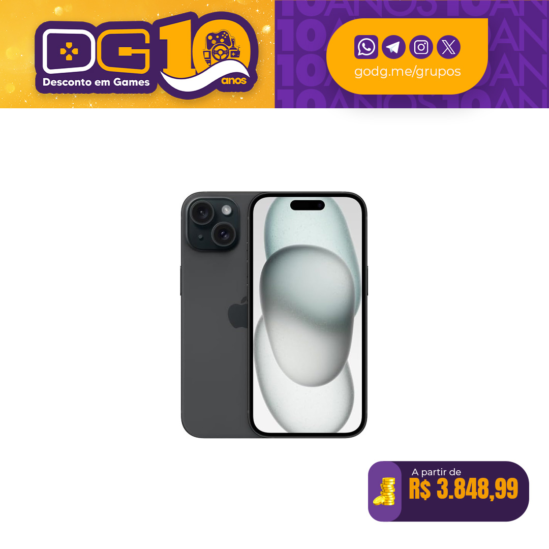 Apple iPhone 15 (128GB) - Preto