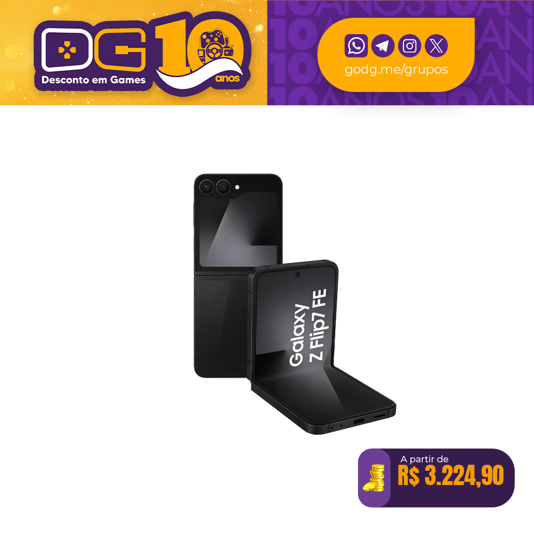 Samsung Galaxy Z Flip7 FE 128GB 8GB RAM - Preto