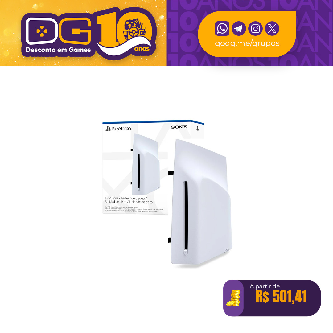 Unidade de disco para consoles PS5 Slim ou PS5 Pro 