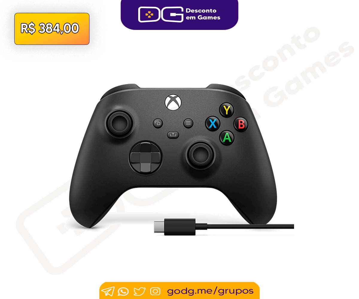 Controle Sem Fio Xbox + Cabo USB 