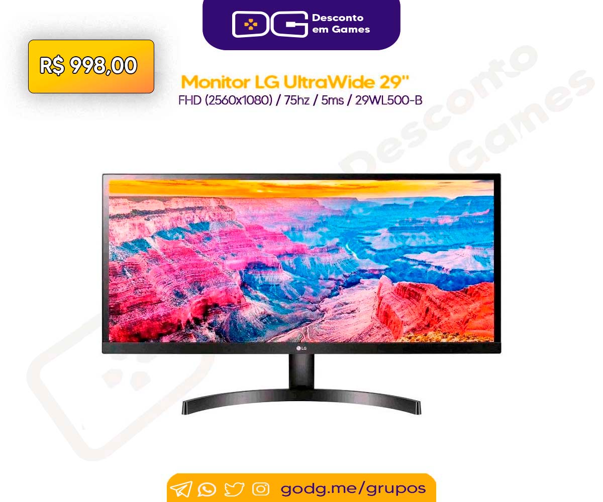 Monitor LG UltraWide 29" 29WL500-B 75Hz 5ms 
