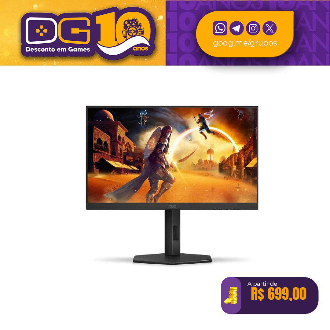 Monitor Gamer AOC 180Hz 0,5ms IPS 24G4/P
