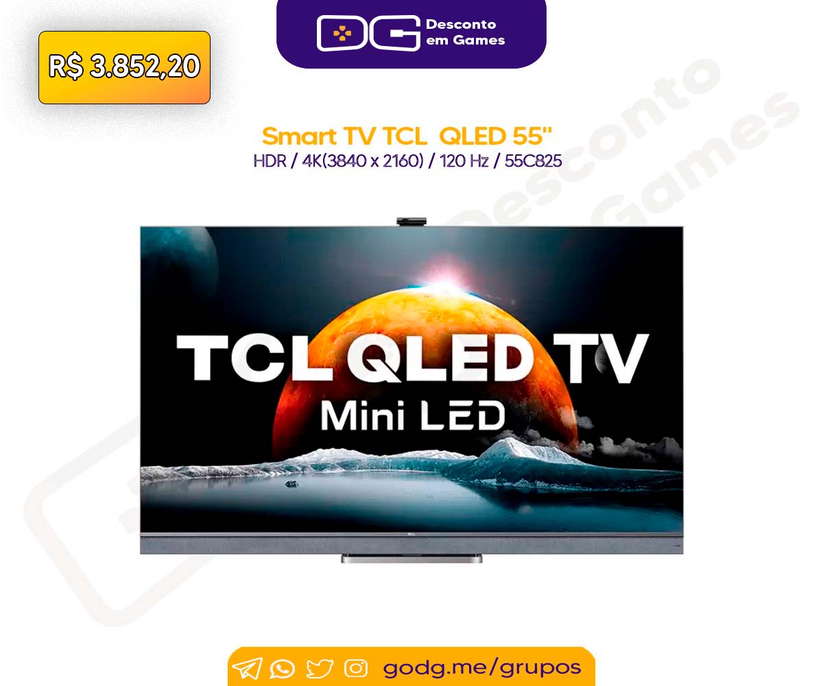 Smart TV TCL  QLED 55" 4K 120hz Google TV 55C825 