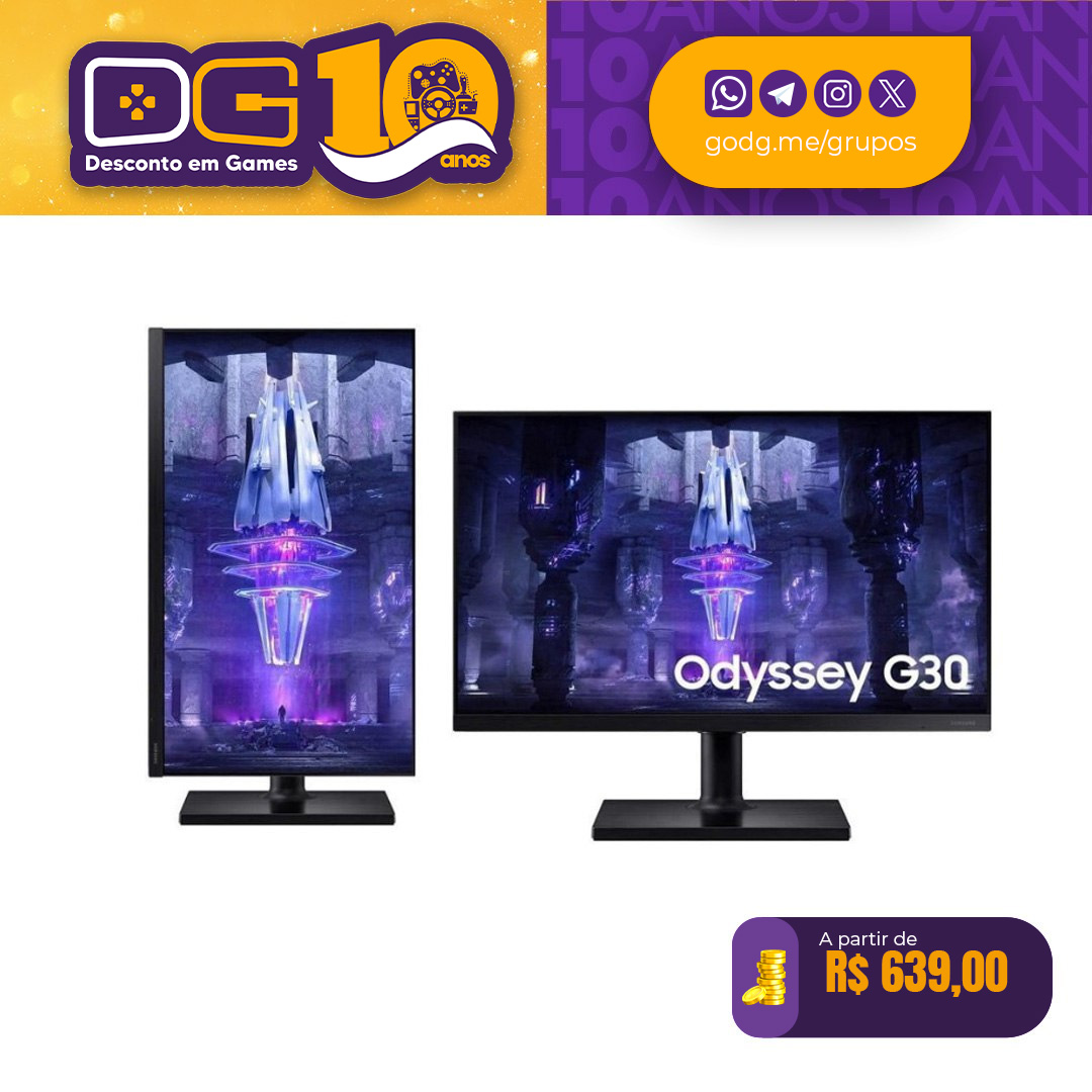 Monitor Gamer Samsung Odyssey G30 24” FHD 144hz 1ms