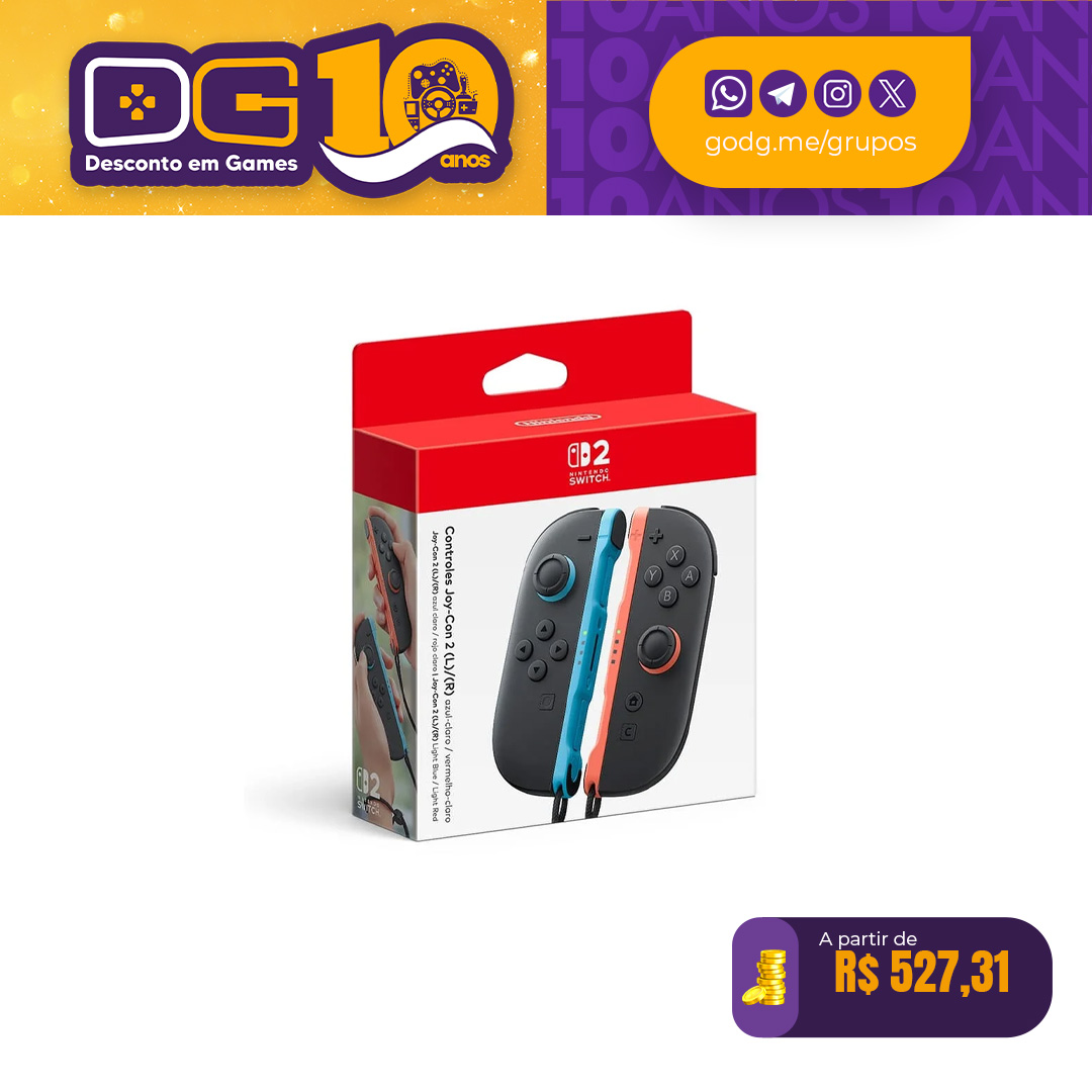  Controle Nintendo Joy-Con 2 para Nintendo Switch 2 - Azul e Vermelho