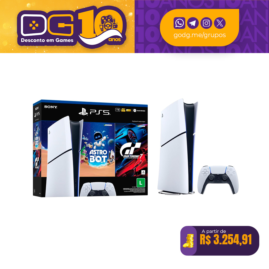 Console PlayStation 5 Edição Digital com 2 jogos