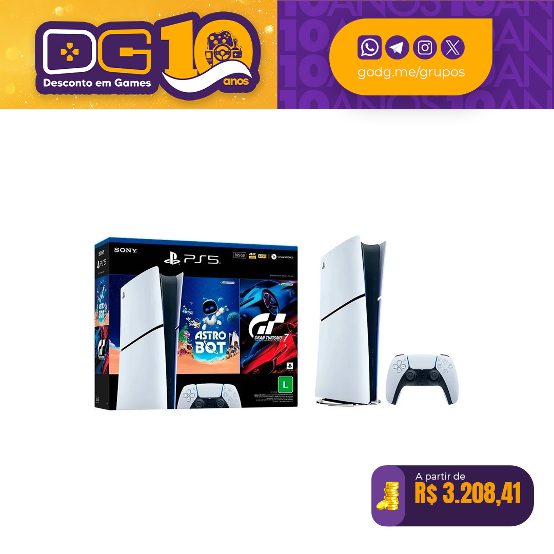 Console PlayStation 5 Edição Digital com 2 jogos