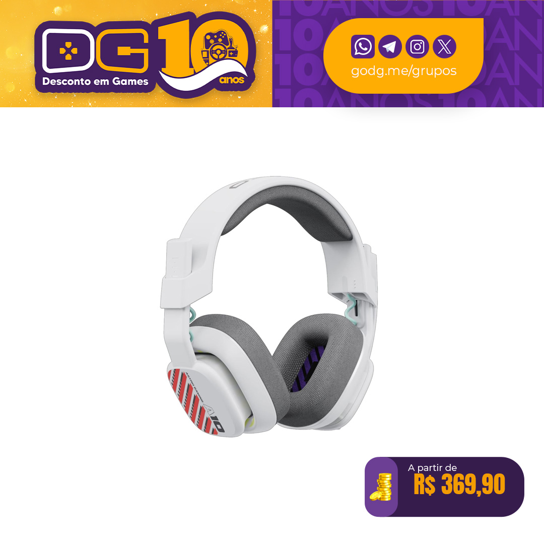 Headset Com Fio ASTRO A10 Gaming Gen 2 -  PS5, PS4, Switch, PC, Mac - Branco 