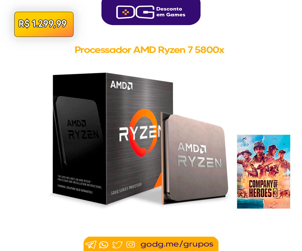 Processador AMD Ryzen 7 5800X + Company of Heroes 3 PC