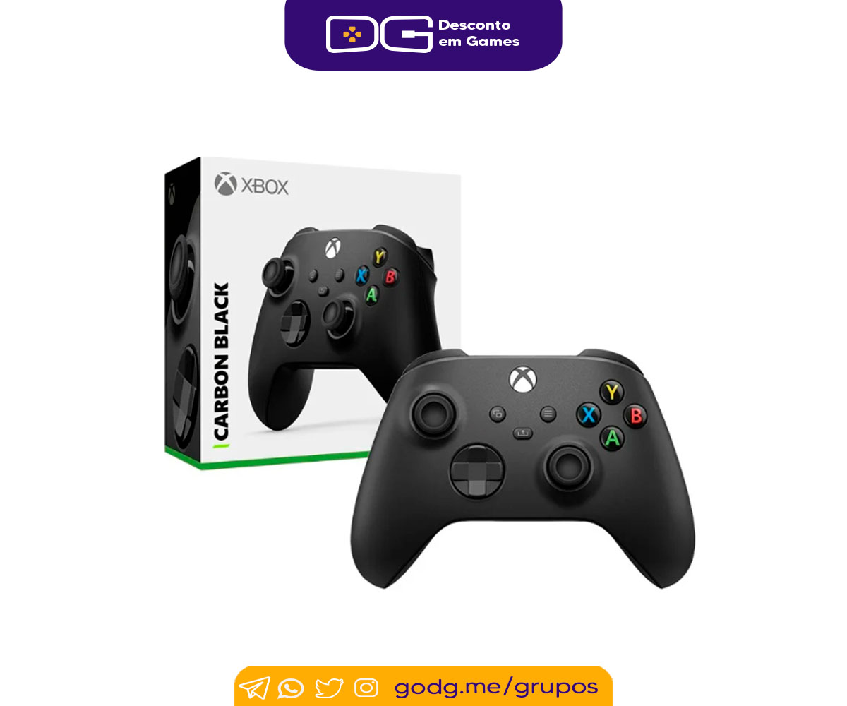 Controle Microsoft Carbon Black Xbox Desconto Em Games