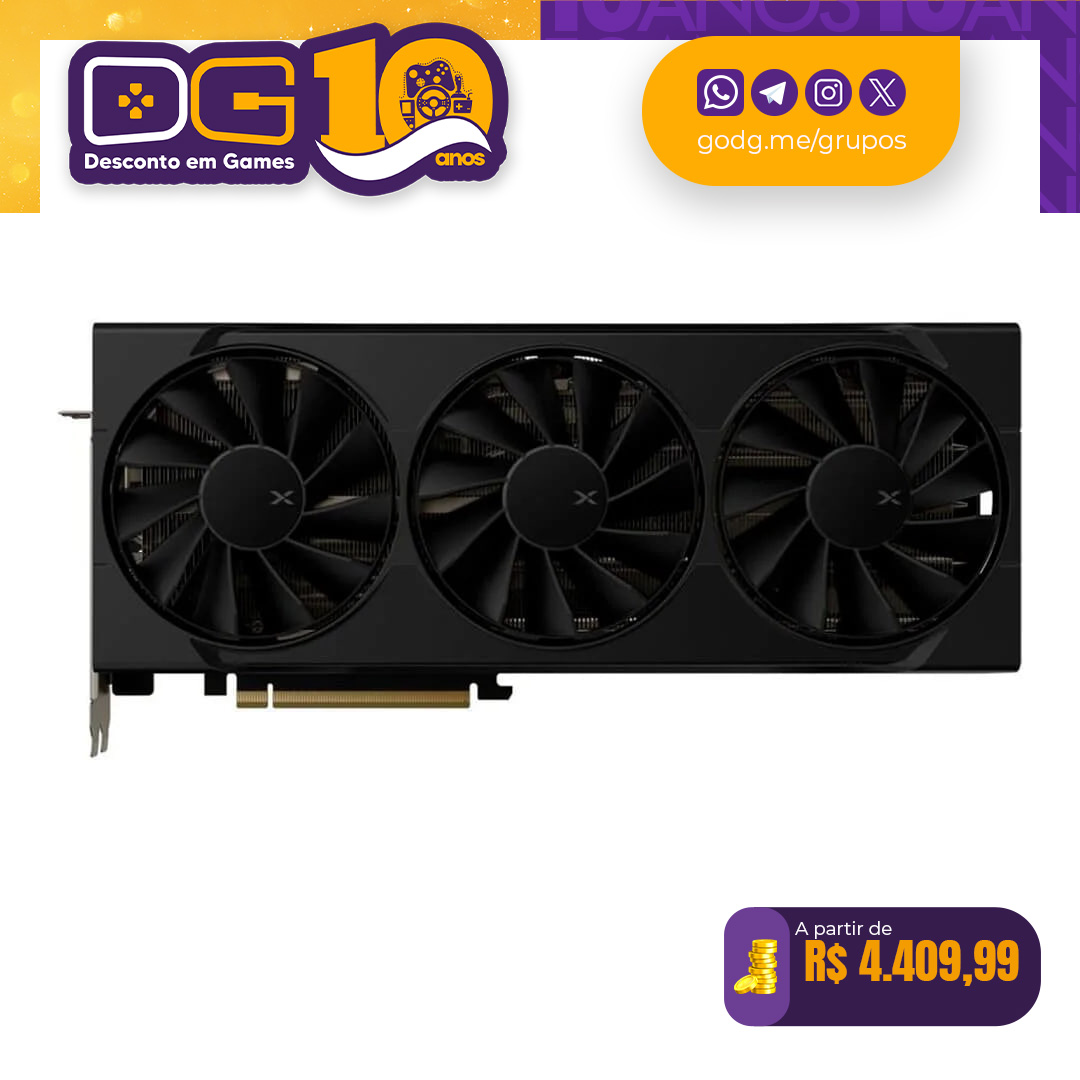 Placa de Vídeo XFX Swift RX 9070 XT TRIPLE FAN 16GB