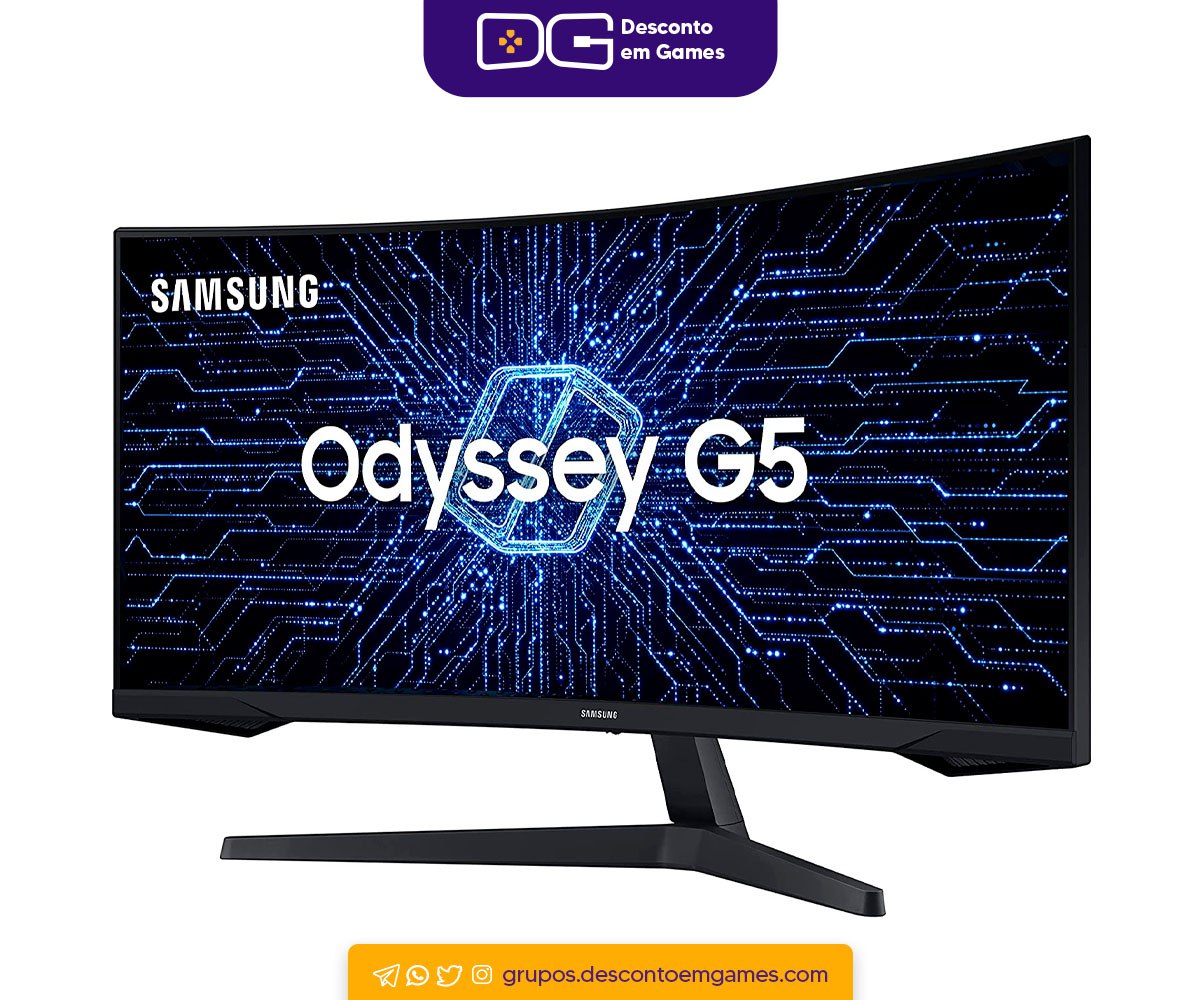 Monitor Gamer Curvo Samsung Odyssey G5 34'' WQHD 165Hz 1ms